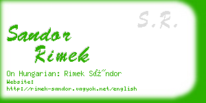 sandor rimek business card